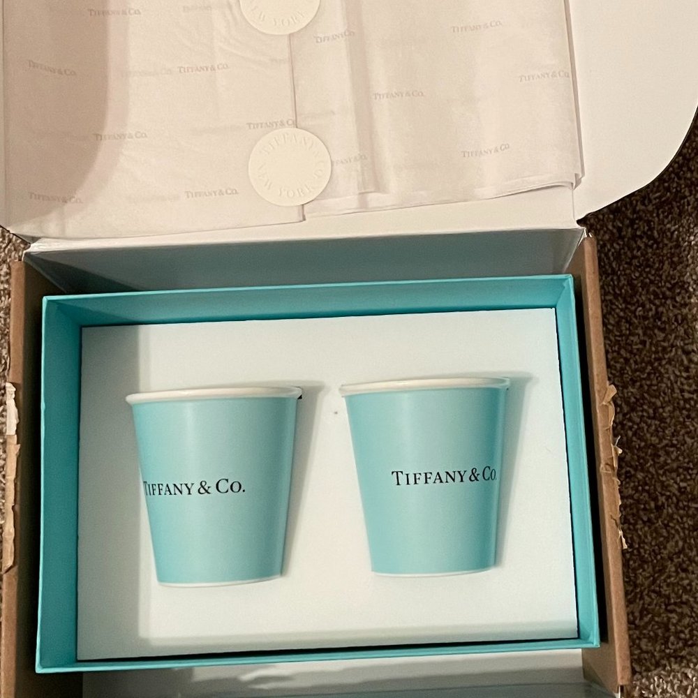 Tiffany & Co. Coffee Cups in Bone China, Set of Tw